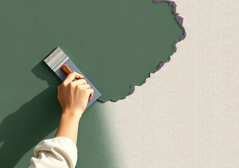Application d'un enduit décoratif à la lisseuse sur un mur